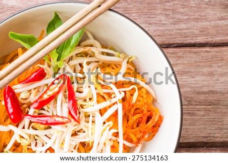Thai style noodles, Pad-Thai, Thai cuisine.