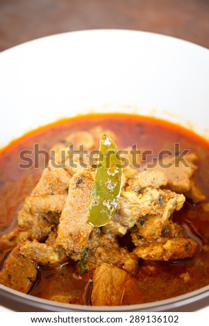 Pork curry spicy Thailand food style.