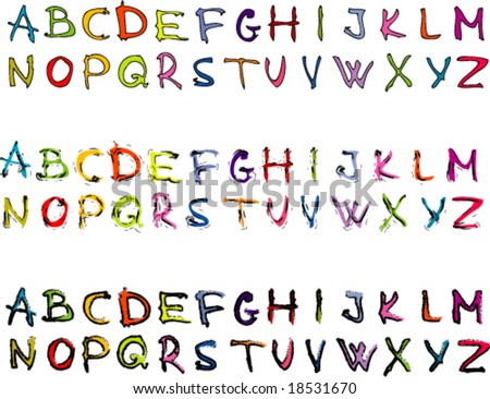styles of writing alphabets. stock vector : alphabet, 3