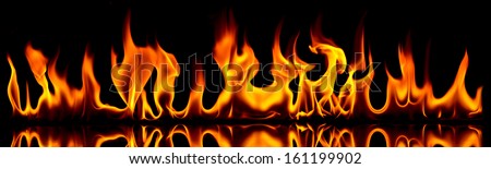 Fire Flames On A Black Background.