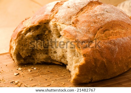 Fresh bread with ear of wheat