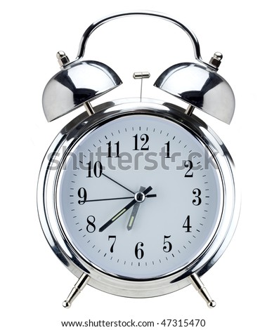  Fashioned Alarm Clock on Alarm Clock  Old Fashioned Style Silver Alarm Clock  Isolated Against