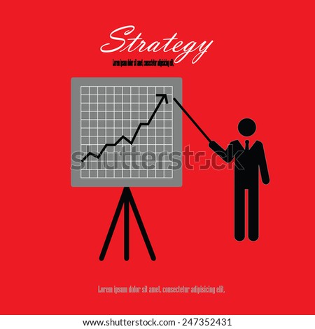 business man point to strategy  vector,business man vector icon,business concept
