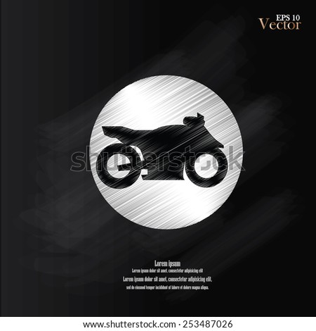 motorcycle vector on chalkboard .Transport icons,transportation vector illustration