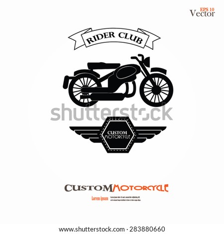 vintage motorcycle labels.motorcycle icon.vector illustration.