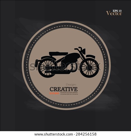 Motorcycle symbol ,motorcycle icon on chalkboard.motorcycle.vector illustration.