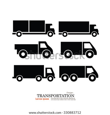 Transportation truck vector illustration icons