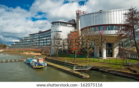 STRASBOURG, FRANCE - MARCH 20: Building of the European Court of Human Rights, which is international court established by the European Convention on Human Rights, on March 20, 2013.