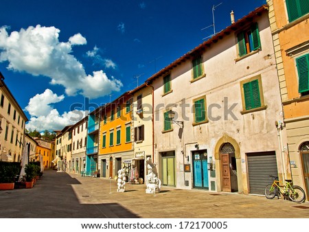 GAIOLE IN CHIANTI, ITALY - 12 SEPTEMBER, 2013: Nice houses in the old town of Gaiole in chianti, Italy. The Forbes magazine named it number 1 in its list of \