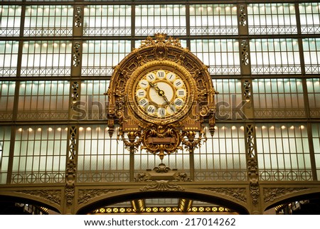 PARIS, FRANCE - SEPTEMBER 7, 2014: Musee d'Orsay. The museum was opened in 1986, the museum houses the largest collection of impressionist and post-impressionist masterpieces in the world.