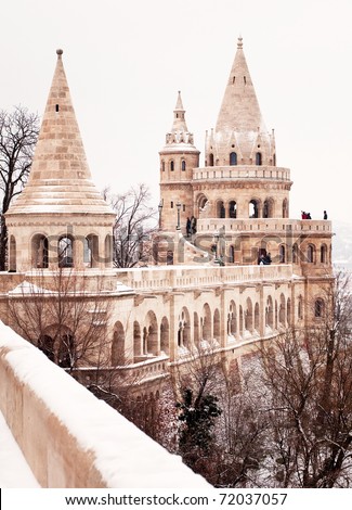 Fishermen\'s bastion in Budapest at winter