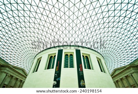 LONDON, UNITED KINGDOM - 12 DECEMBER, 2014:Interior of the British Museum, London on 12 December, 2014.