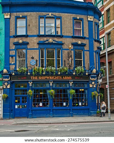 LONDON, UNITED KINGDOM - 26 APRIL, 2015: Typical British pub in London, United Kingdom on 26 April, 2015. Pub business in the UK has been declining every year.