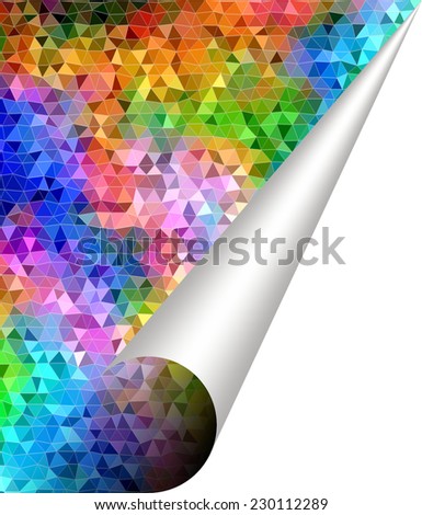 Abstract triangular pattern with bent page corner  - illustration
