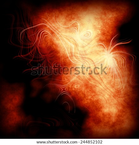 Abstract plasmatic background in red on black - illustration