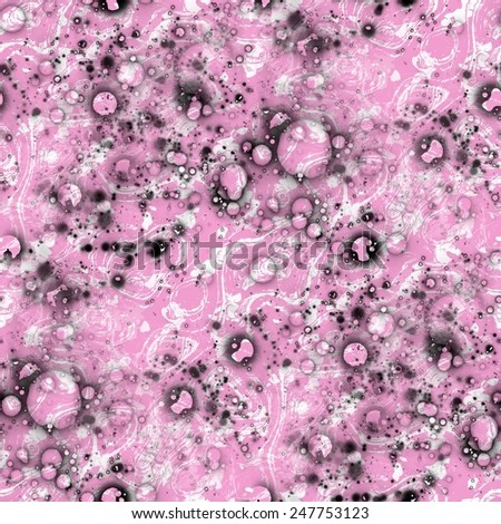Seamless bubbly grunge background in pink and black spectrum