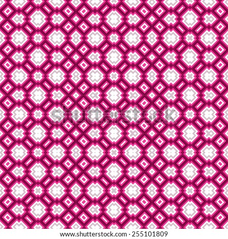 Geometrical pattern in pink and white colors - seamless