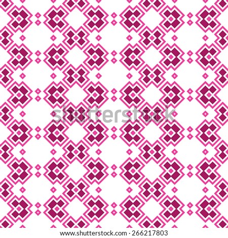 Geometric wallpaper in pink on white background