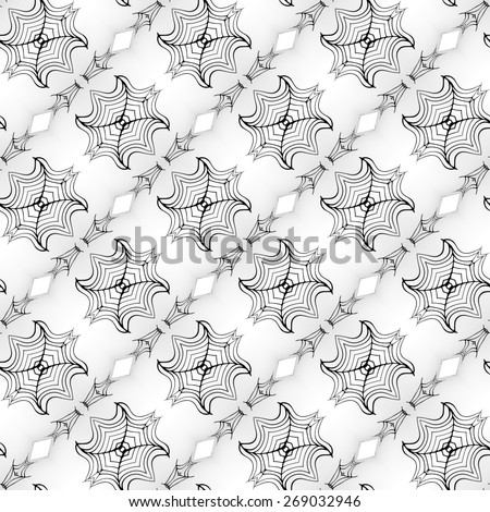 Seamless kaleidoscope texture or pattern in black on white 1 - wallpaper pattern