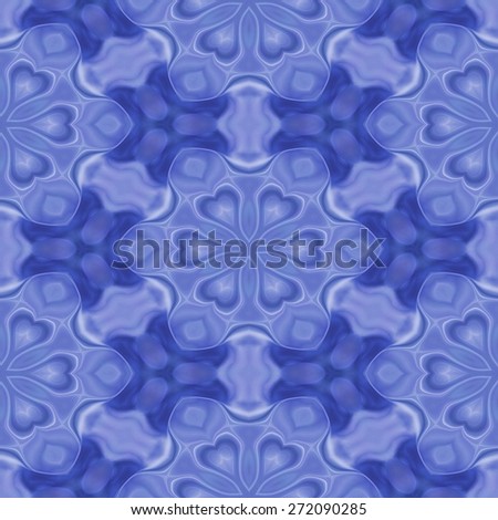 Seamless kaleidoscope texture or pattern in blue - wallpaper pattern