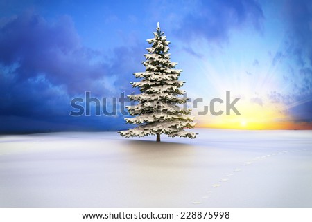 3d rendering of a beautiful winter landscape. Sunny winter morning.