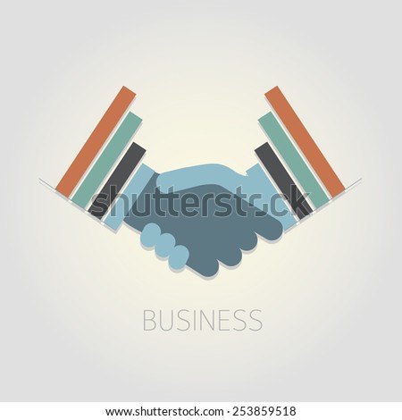 business handshake infographics logo vector illustration