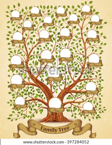 Royalty Free Stock Photos And Images Family Tree Template Vintage Vector Illustration Vintage Family Tree Royalty Free Stock Images Image 32018779