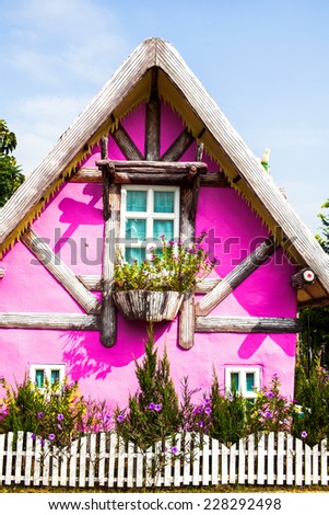 Purple House , window and flower box