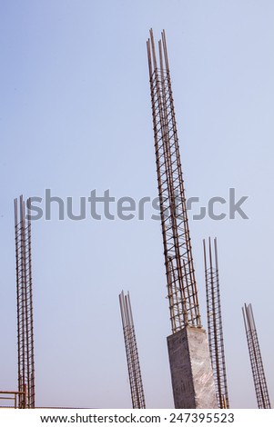 Reinforced concrete piles of the new building
