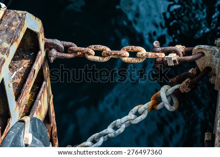 Boat anchor chain looped