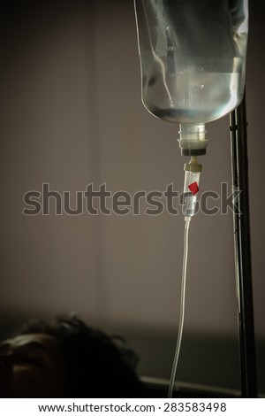 Sick old man in hospital