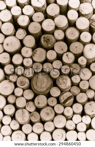 Stacked wood pine timber for construction buildings Background