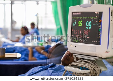 Patients monitor  in  hospital