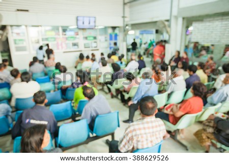 Blurred image of patient waiting for see doctor. for background uses
