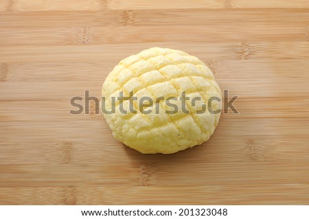 japanese bread melon pan sunrise on cutting board