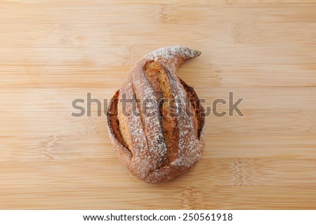fig bread french roll on cutting board