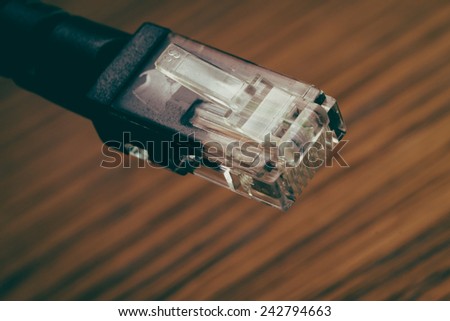 Vintage style macro shot of a CAT 5 ethernet cable
