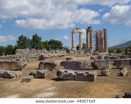 Ruins of the Temple of Zeus in Nemea, Greece