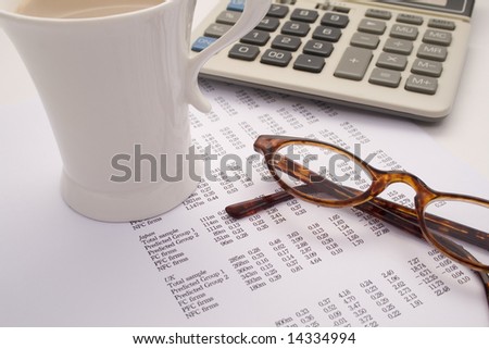 Accounting and finances with coffee