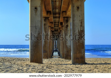 Underneath the Pier on Golden Mile Beach, Durban, South Africa