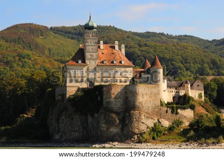 MELK, AUSTRIA - SEPTEMBER 16, 2011: historical Schonbuhel Castle is located by Danube river near Melk city, Wachau valley, Austria