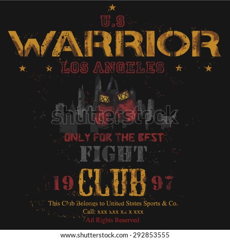 warrior sport martial arts rustic tee shirt graphic design