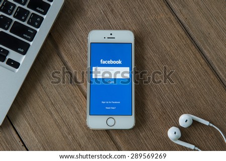 CHIANG MAI, THAILAND - June 22, 2015: Facebook is an online social networking service founded in February 2004 by Mark Zuckerberg with his college roommates and is now a fortune 500 company