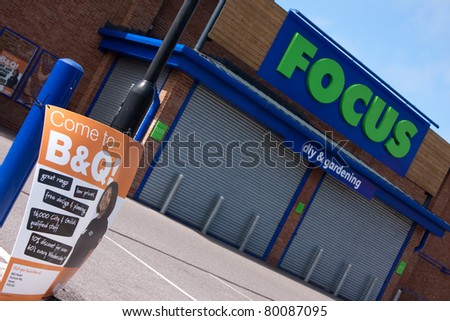 PETERSFIELD, HAMPSHIRE - JUNE 26: A closed down Focus DIY store, after the company went into administration.  B&Q owner, Kingfisher, has bought 31 of the stores in Petersfield, Hampshire, England - June 26, 2011.