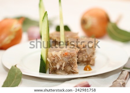 jelly / meat aspic with the mustard