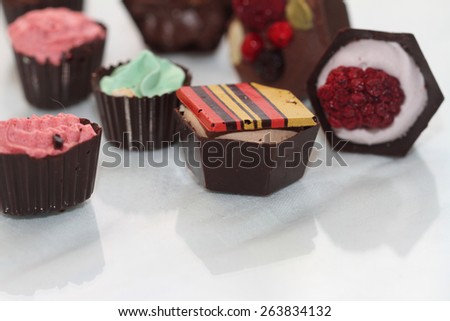 still life chocolates on a smooth surface