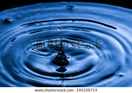 Water drop making splash and ripple effect