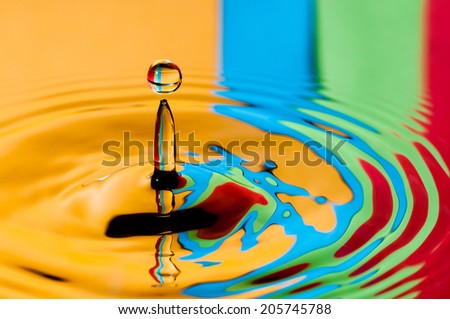 Abstract background water droplet making a splash and ripple effect