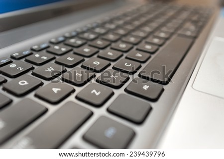 Laptop computer keyboard close-up