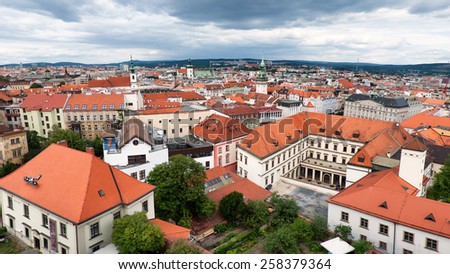 Brno, Czech Republic - July 2012 - Skyline of Brno city, second largest city in Czech Republic